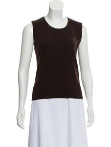 Brunello Cucinelli 100% Cashmere Sleeveless Sweater Tank Vest Chocolate Brown  - Picture 1 of 3