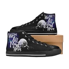 Alice in Wonderland Custom Cheshire Cat Sneakers High Top Mens Canvas Shoes
