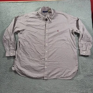 Polo Ralph Lauren Shirt Men’s 3XB Red Blue Classic Fit Plaid Check Button Up - Picture 1 of 9