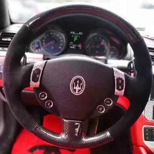 Cubierta de volante de gamuza de fibra de carbono para Maserati Ghibli Levante Gran Turismo - Imagen 1 de 8