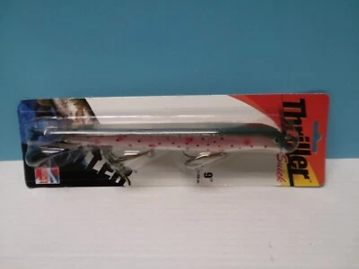 9 inch SUICK THRILLER MUSKY / MUSKIE LURE JERKBAIT - Rainbow Trout - New on Card - Image 1 of 2