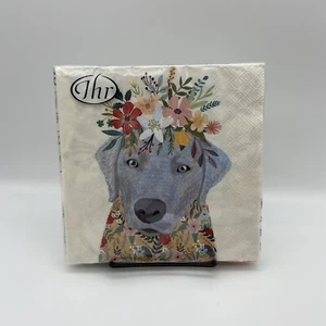 Paper Napkins Silver Labrador Weimaraner Lunch 20count 3ply by IHR Floral Dog - Picture 1 of 8