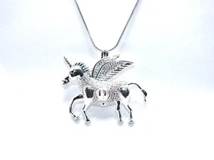 Unicorn Pegasus Pearl Cage Pendant Necklace Jewelry - Fantasy Necklace - Picture 1 of 28