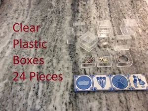 1"x1x1 Clear Plastic Hinged Storage Box Cube Beads Jewelry Tooth Fairy Container - Picture 1 of 5