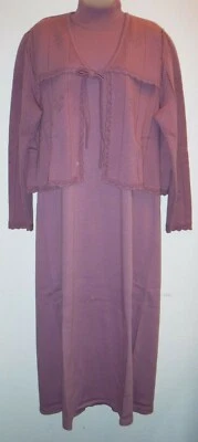 Nina Leonard 1X NWT Purple Sleeveless Mock neck Dress with Faux Cardigan - Image 1 of 4