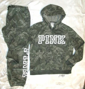 Victoria's Secret ROSA Cremallera Completa Tropical Salón Sudadera con Capucha y Pantalón Clásico Conjunto XL NUEVO CON ETIQUETAS - Imagen 1 de 8