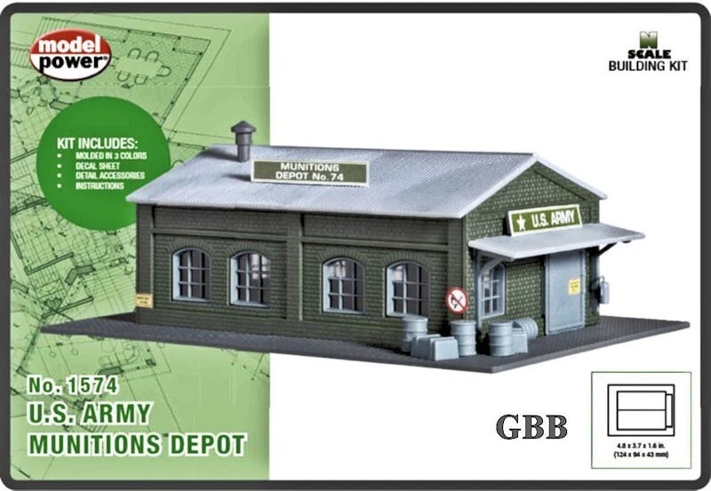 'N' Scale US ARMY MUNITIONS DEPOT Kit Model Power New in Sealed Box 1574 - Image 1 of 1