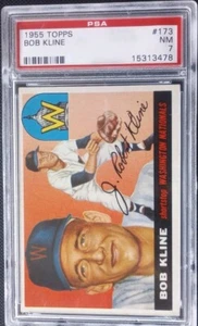 1955 Topps #173 Bob Kline PSA 7 Graded Baseball Card MLB Washington Nationals - Picture 1 of 3