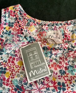 MISTRAL 18 Firework Floral Print Embroidered Cotton Voile Layered Vest Top BNWT - Picture 1 of 20
