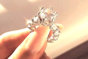 Sliver Stainless Steel cubic zirconia Ring - Picture 1 of 1