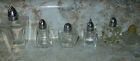 Lot 6 Cubed glass Individual Vintage Salt and Pepper Shakers 