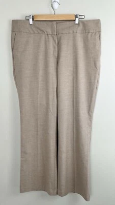 Pantalones para mujer Ann Taylor Factory sueltos pierna ancha ropa profesional bronceados talla 16” Foto 1 de 4