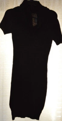 Mujer Rue 21 Negro Manga Corta Capucha Cuello Suéter Túnica Vestido XS, S, M, L Foto 1 de 3
