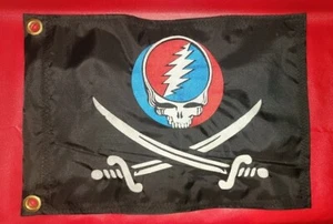 12"x18" GRATEFUL DEAD VOLLFARBIGER PIRAT individuelle Sicherheitsflagge Segelboot UTV BOOT - Bild 1 von 4