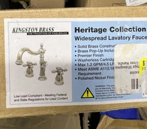 Kingston Brass KB1976AX 8 in. Widespread Bathroom Faucet, Polished Nickel - Picture 1 of 3