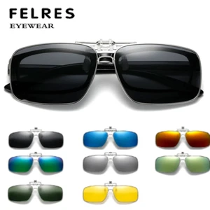 Men Women Polarized Clip-on Sunglasses Flip Up Function Driving Shade Eyewear - Picture 1 of 22
