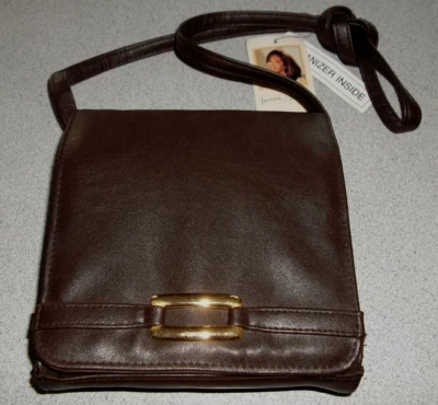 Jaclyn Smith Cross Body Brown Purse Multi Pocket Snap Closure Organizer NWT Vtg - Image 1 of 4