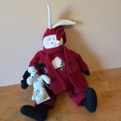 VTG 1997 Hallmark Bunnies By The Bay Puppy Elf Christmas Plush Rare Rabbit Dog - Image 1 of 4