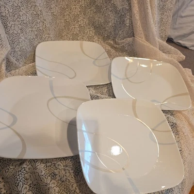 Набор из 4 квадратных пластин Corelle Sand And Sky от Corning 2010-е - Изображение 1 из 4