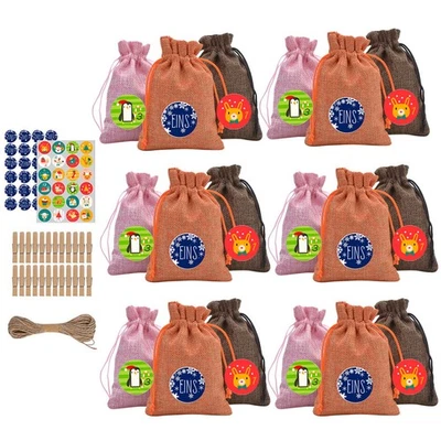  1 Set Weihnachts-Adventskalender-Beutel mit 24 Tagen hängenden - Bild 1 von 4
