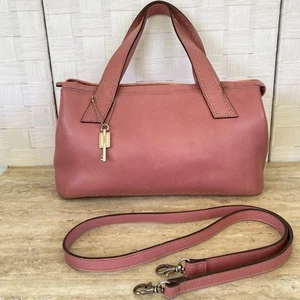 Retro Fossil Purse Sedona Pink Saddle Leather Satchel Shoulder Bag ZB9095 Vtg - Picture 1 of 13