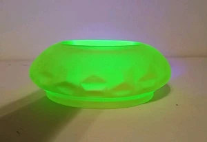 Tiffin Canary Yellow Satin Vaseline Glass Trinket Dish Uranium - Awesome Details - Picture 1 of 10