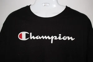 CAMISETA CHAMPION HOMBRE NEGRA CUELLO REDONDO S/S TALLA: 2XL 2X XXL USADA - Imagen 1 de 2