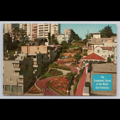 Vintage San Francisco Postcard 1965 Posted Crookedest Street Scenic View Rivers - Image 1 of 4