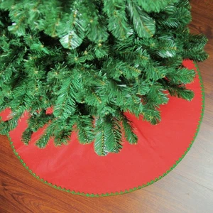 Northlight 26" Red with Green Shell Stitching Mini Christmas Tree Skirt - Picture 1 of 3