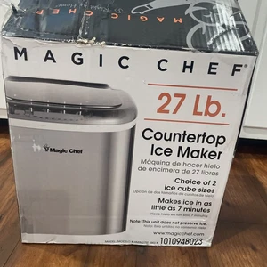 Magic Chef 27 Lb Countertop Ice Maker Stainless Steel HMIM27ST Free Shipping - Picture 1 of 9