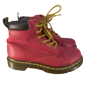 Dr. Martens 930 Red Suede Lace-Up Boots Women’s US 6 EU 37 Yellow Stitch - Bild 1 von 11