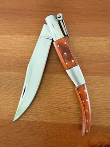 5,3" Arabischer Stil Navaja Klappmesser rote Holzschuppen mit Ratsche aus Spanien - Bild 1 von 10