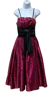 Vintage Retro 80's Jessica McClintock Gunne Sax Midi Dress Party Prom Fit S/M - Image 1 of 4