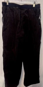 "Pantalones de pana Sag Harbor L marrón cintura elástica tirar informal entrepierna de 27""" - Imagen 1 de 4