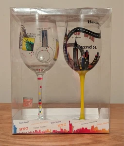 NYC Wine Glasses 19 Oz Set Of 2 - Picture 1 of 6