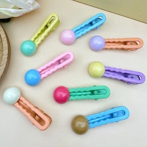 Mini Back Head Hairpin Colorful Bean Shape Forehead Barrette Women - Picture 1 of 18