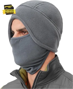 Oversize XXL Fleece Totenkopf Mütze mit Gesichtsbedeckung, XL/L Winter Ski Radmütze unter - Bild 1 von 7