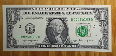 Fancy Dollar Bill Birthday/Anniversary Note B20250103D (Jan. 03, 2025) - Image 1 of 2