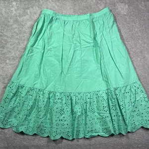 J.Crew Damen Rock Ösen Rüschensaum groß grün Baumwollmischung gefüttert kokett - Bild 1 von 9