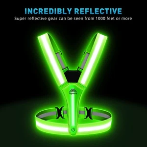 LED Reflective Vest Safety Gear, Light Up Vest for Night Walking Cycling, High - Picture 1 of 6