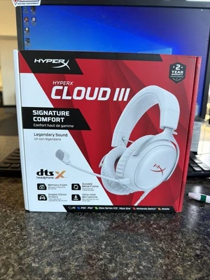 HyperX Cloud III Wired Gaming Headset White BRAND NEW - Image 1 of 4