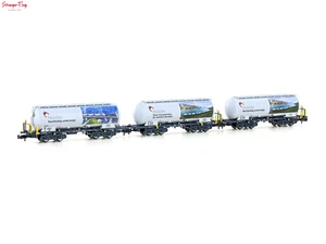 HobbyTrain Holcim Panoramic Uacs Bogie Silo Wagon Set (3) VI N Scale - Picture 1 of 1