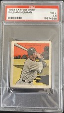 1933 Tattoo Orbit William Billy Herman PSA 3.5 “VG+” Chicago Cubs HOF “CENTERED”