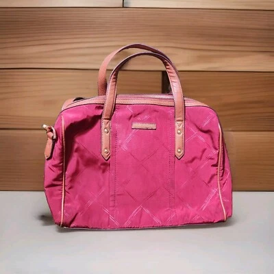 Vera Bradley Preppy Poly Satchel Bag Crossbody Red with Brown Trim Polka Dot  — 第 1/4 张图片