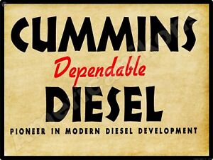 1937 Cummins Dependable Diesels New Metal Sign: Pioneers in Diesel Development