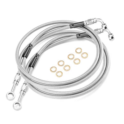 64.5" Stock Length ABS Front Lower Brake Line Kit For Harley Road Glide 2014-UP - Image 1 of 4