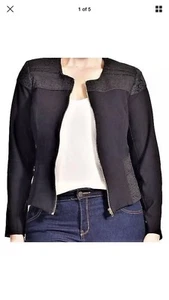 Style & Company Women’s Moto Jacket XL Black. - Picture 1 of 7
