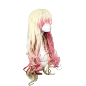 Peluca de fiesta de moda con cosplay pelucas cabello sintético completo 70 cm/27,5" oro resistente - Imagen 1 de 5