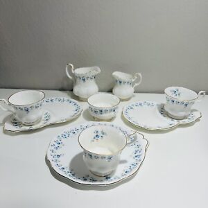 Royal Albert Memory lane England teacups saucers sugar and creamer bowl vintage