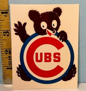 Vintage Chicago Cubs Baseball Decal Sticker "Cub Behind C" Logo - Picture 1 of 3